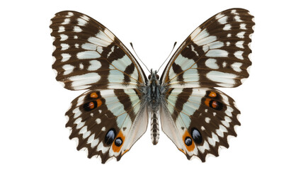 Fototapeta premium Beautiful scarce fritillary butterfly isolated on white background, showcasing intricate wing patterns and delicate details, a symbol of nature