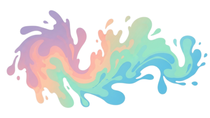Colorful abstract splash art with vibrant pastel hues perfect for creative designs and modern branding