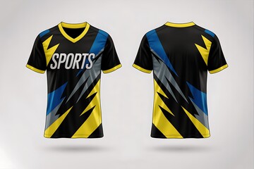 Modern sports jersey mockup front and back view template