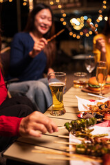 young man drinking beer in bar
