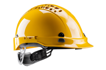 Yellow safety helmet for construction
