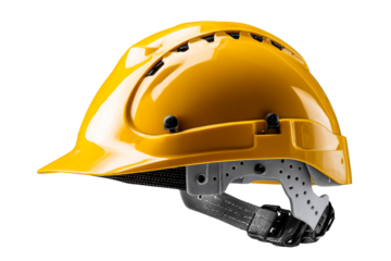 Yellow hard hat for construction safety use