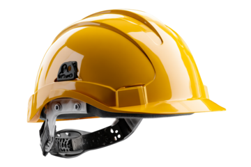 Bright yellow hard hat for construction safety use