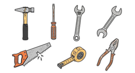 Fototapeta premium Collection of various hand tools for construction and repair work.