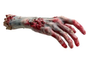 Realistic zombie arm on transparent background