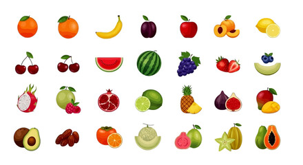 Obraz premium Collection of various fresh fruits.