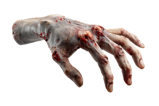 Zombie hand reaching out with detailed texture