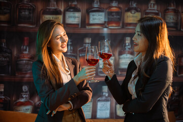 food and Drink, wine red and for a friendly, in a bar or a restaurant 