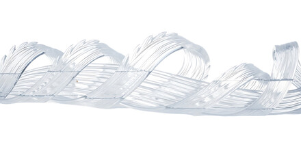 A delicate ribbon with intricate lace patterns, isolated transparent, symbolizing purity, elegance, and celebration