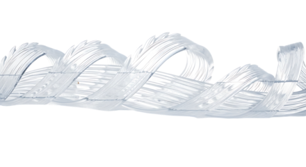 A delicate ribbon with intricate lace patterns, isolated transparent, symbolizing purity, elegance, and celebration