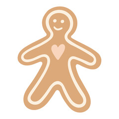 Gingerbread Man illustration. Christmas decor. Vector.