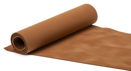 Rolled-up piece of light brown, textured foam material, suitable for various craft and home applications.