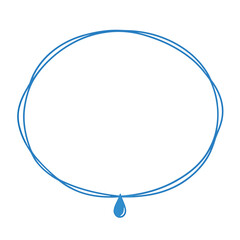 Simple and Clean Blue Dotted Line Oval Frame with Raindrop Graphic Resource