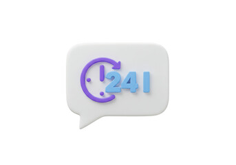 24 hour service icon isolated on transparent background
