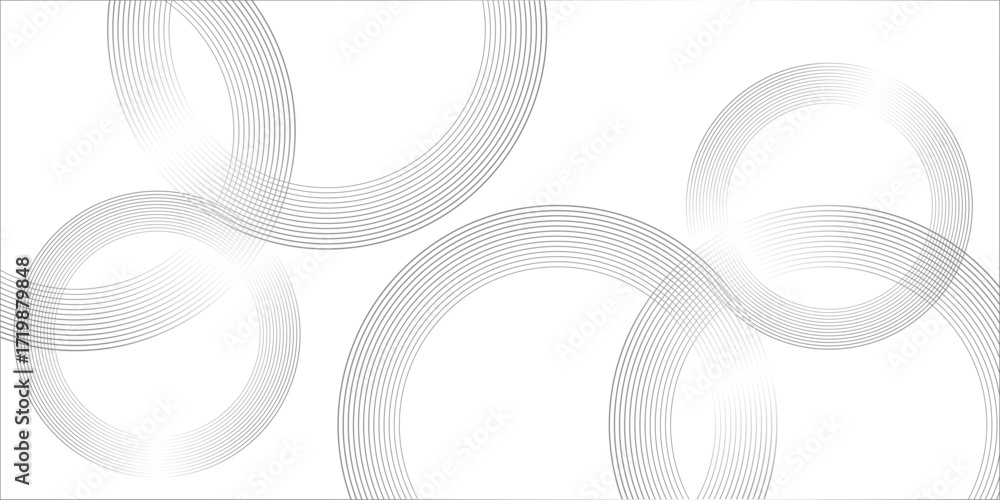 Poster Abstract white geometric overlapping circle background with shadow. Vector circles template vector design. white background texture, Xmas, backdrop, lights, wallpaper design.	
