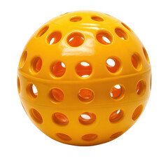 Fototapeta premium Hollow plastic wiffle ball with perforated sides for backyard play [Transparent Background PNG]