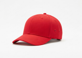 Red baseball cap isolated on white background