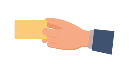 Hand holding card business payment offer giving presenting credit debit bank identification membership