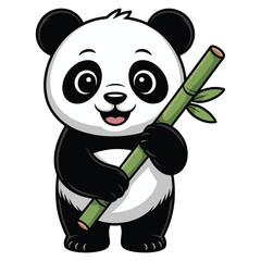 panda with bamboo