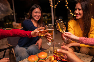 group of friends at the party