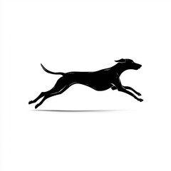 Obraz premium Minimalist Black Silhouette of Running Dog