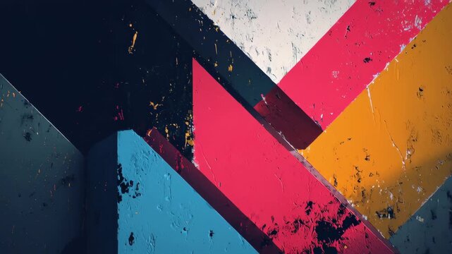 Grungy Geometric Abstract Shapes Stop Motion Animation Loop