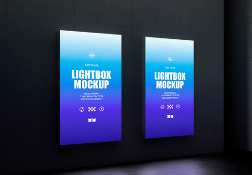 2 Underground Lightboxes Mockup