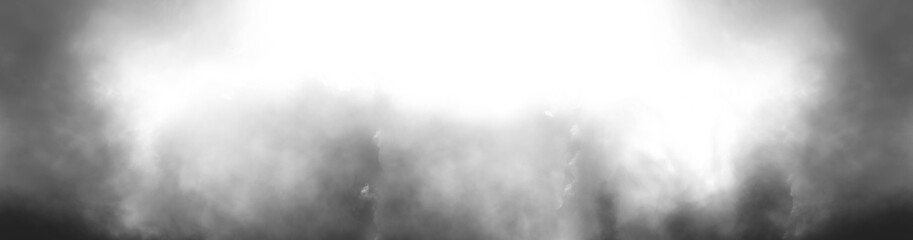 Gray Smoke cloud particles isolated on transparent empty background. realistic smoke fog overlay. Realistic dry ice smoke clouds fog overlay template.