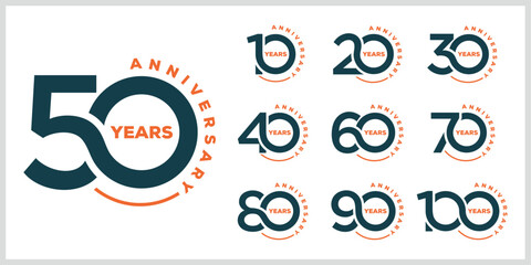 Collection of anniversary logo design. Celebration day special vector symbol icon concept	