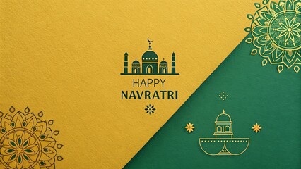 Modern flat design with dual tone background in muted colors creating stylish artistic decorative digital visuals