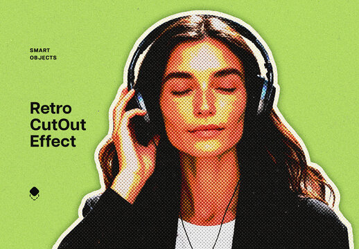 Cut Out Photo Effect Mockup