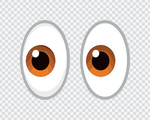 Cartoon Eyes with Brown Irises and White Sclera