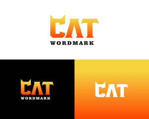 Abstract C monogram and cat head logo.

