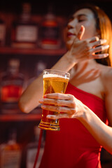  Friends having fun clinking glasses with beer