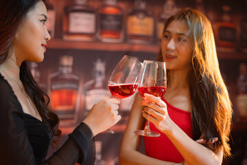 food and Drink, wine red and for a friendly, in a bar or a restaurant 