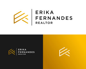 Logo design about EF monogram letters of real estate company.