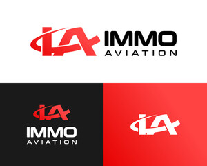 IA monogram letter design logo of aviation industry company.

