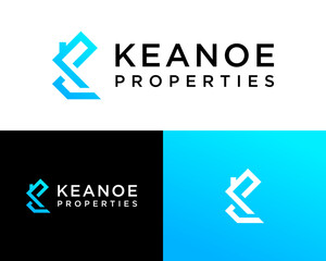 Logo design about KP monogram letters of real estate company.