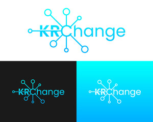 KR Change Tech-Inspired Logo with Networked Connectivity