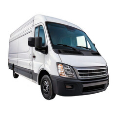 White Cargo Van isolated on white background, no depth of field, sharp