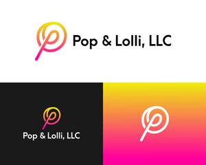 Pop & Lolli, LLC Lollipop Logo in Gradient Style