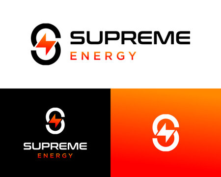 Logo design of the letter S and lightning for industrial companies.


