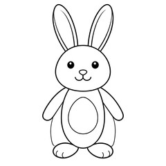 Simple black and white bunny