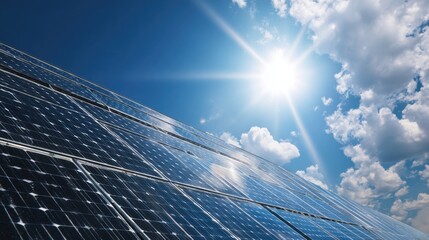 solar panels sun bright sky