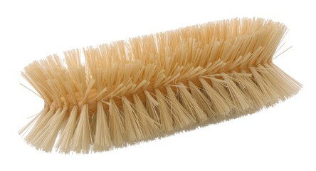 Light beige, stiff-bristled brush, oblong shape