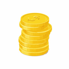 Stack of golden coins vector illustration. Finance and money icon for wealth, currency, banking, savings, investment, and economic success concepts