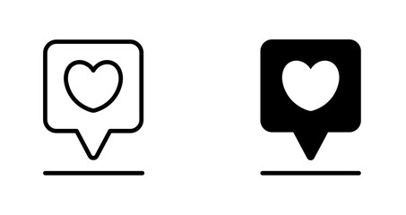 Map Location and Heart icon. Navigation, Address, Direction and Position symbol	