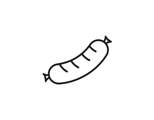 Simple black line drawing of a sausage