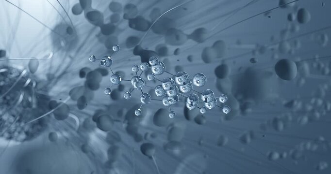 Frovatriptan rotating molecular 3d structure ball-and-stick model, looped video antimigraine agents
