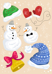 snowmen New Year pack